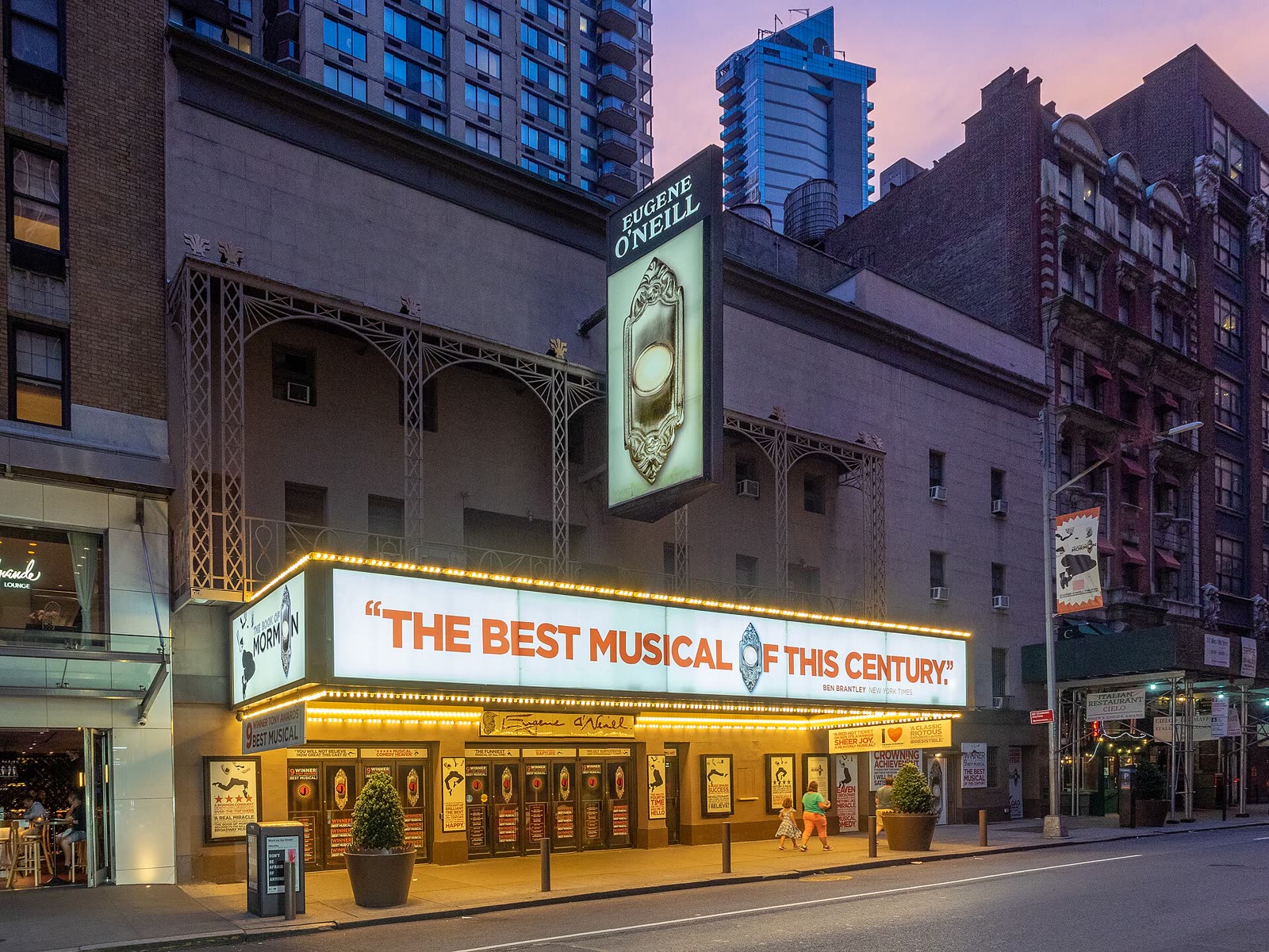 The Book of Mormon at the Eugene O'Neill Theatre, the production's Broadway home